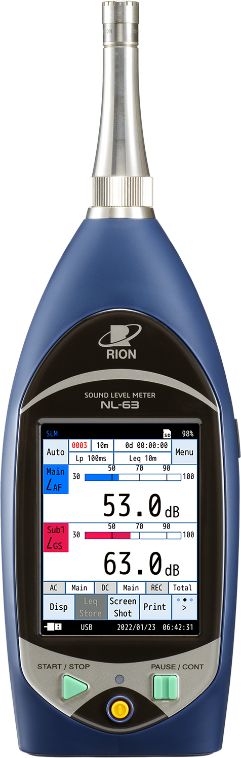 RION-Measure Sounds Reliably Sound Level Meter class1 NL-63